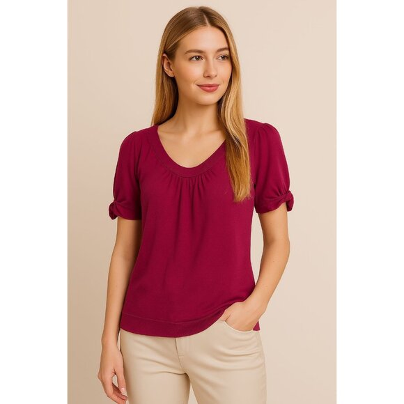 Banana Republic Top Short Sleeve Sweater Purple WOMEN'S  WOMAN'S SIZE Medium - Picture 8 of 8